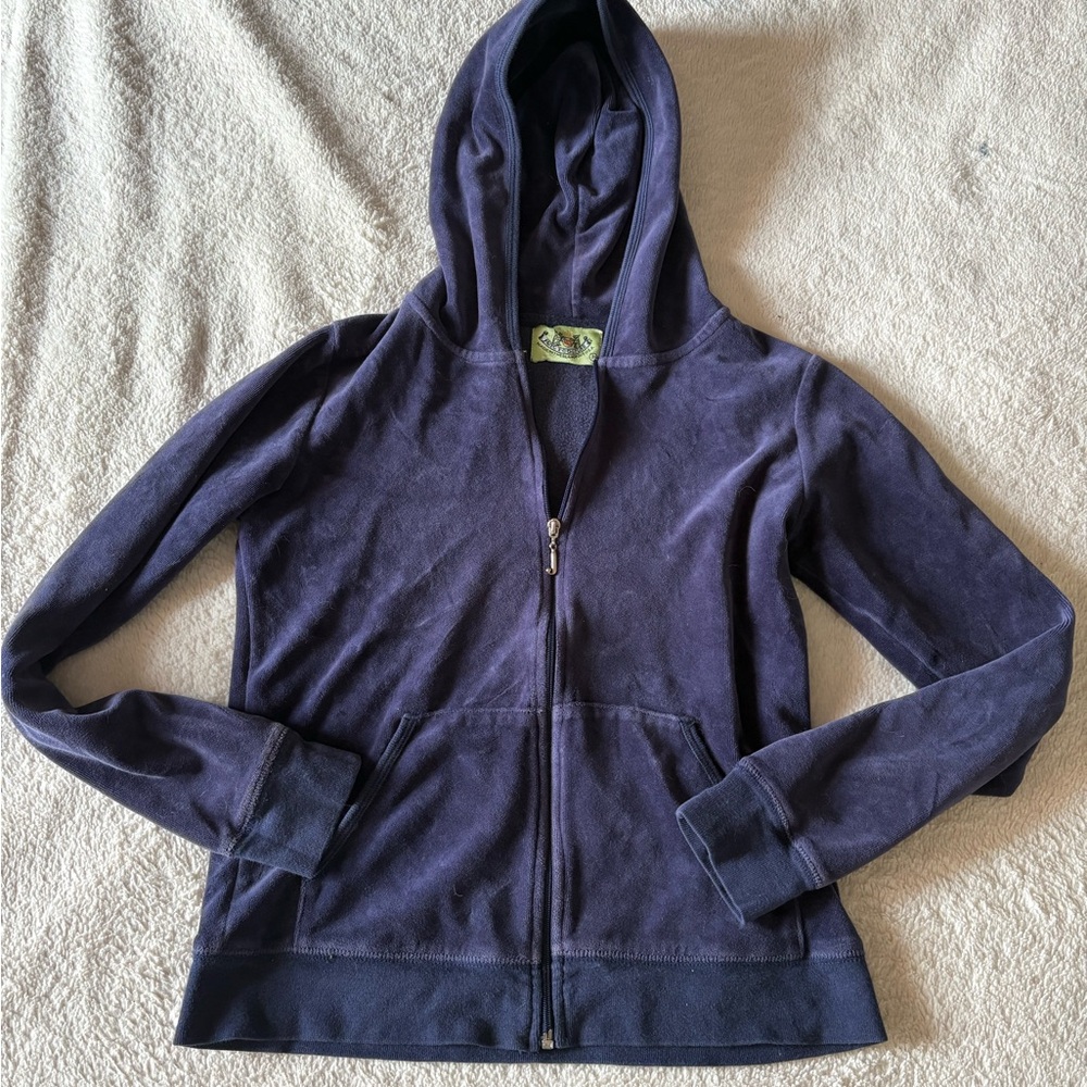 Y2K Vintage Juicy Couture Navy Zip-Up velour Jacket